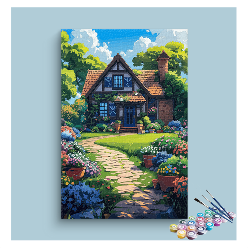 Charming Cottage Garden Paint by Numbers Kit
