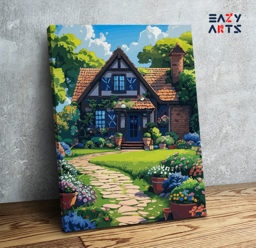 Charming Cottage Garden Paint by Numbers Kit