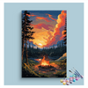 Eazy Arts Sunset Campfire by the Lake Paint by Numbers Kit