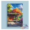Eazy Arts Autumn Train Station Retreat Paint by Numbers Kit