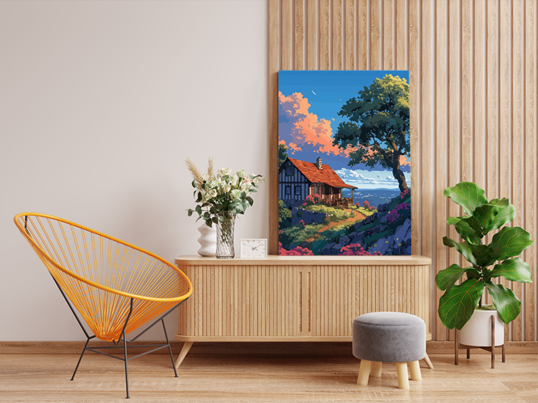 Sunset Cottage Paint by Numbers Kit