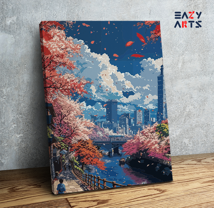 Autumn Walk by the River Paint by Numbers Kit