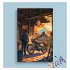 Eazy Arts Morning Ride: Retro Motorcycle Paint by Numbers Kit