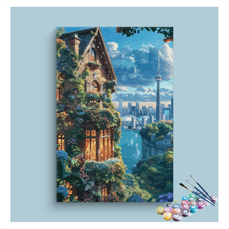 City Oasis: Urban Nature Retreat Paint by Numbers Kit