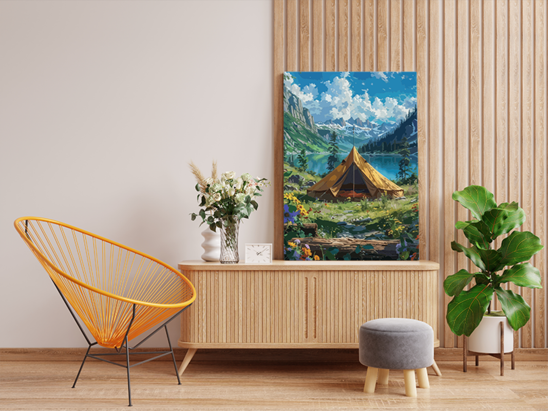 Mountain Adventure: Camping by the Lake Paint by Numbers Kit