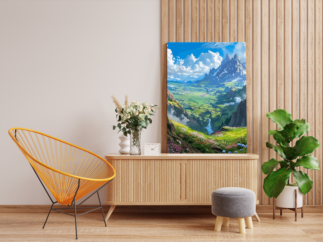 Alpine Vista: Majestic Mountains and Meadows Paint by Numbers Kit