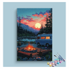 Eazy Arts Sunset Campfire Adventure: Scenic Camping Paint by Numbers Kit