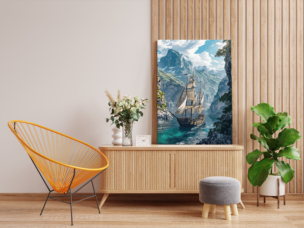 Majestic Voyage Sailing Ship Paint by Numbers Kit