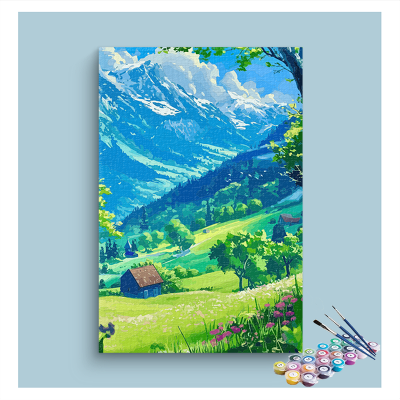 Tranquil Green Valley Paint by Numbers Kit