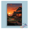 Eazy Arts Sunset Cottage by the Sea Paint by Numbers Kit