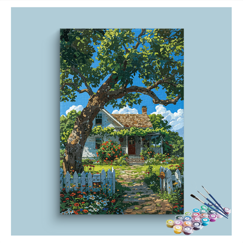 Charming Country Cottage Paint by Numbers Kit