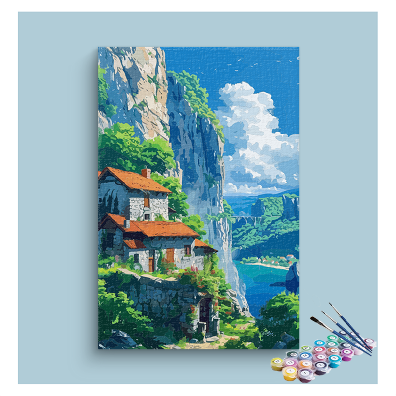Cliffside Cottage Paint by Numbers Kit