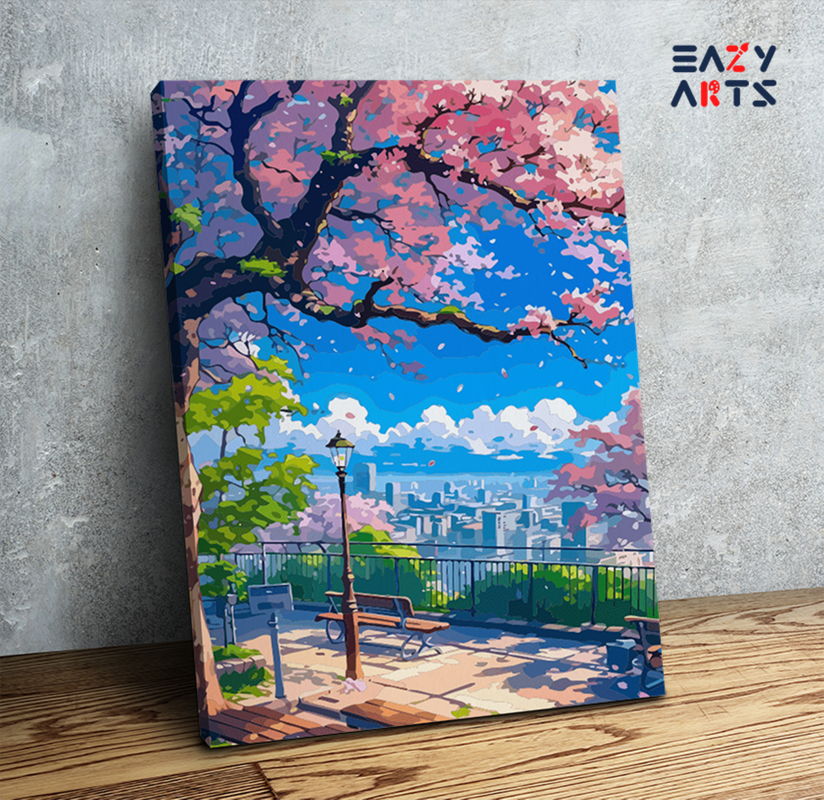 Blossoming Park View Paint by Numbers Kit