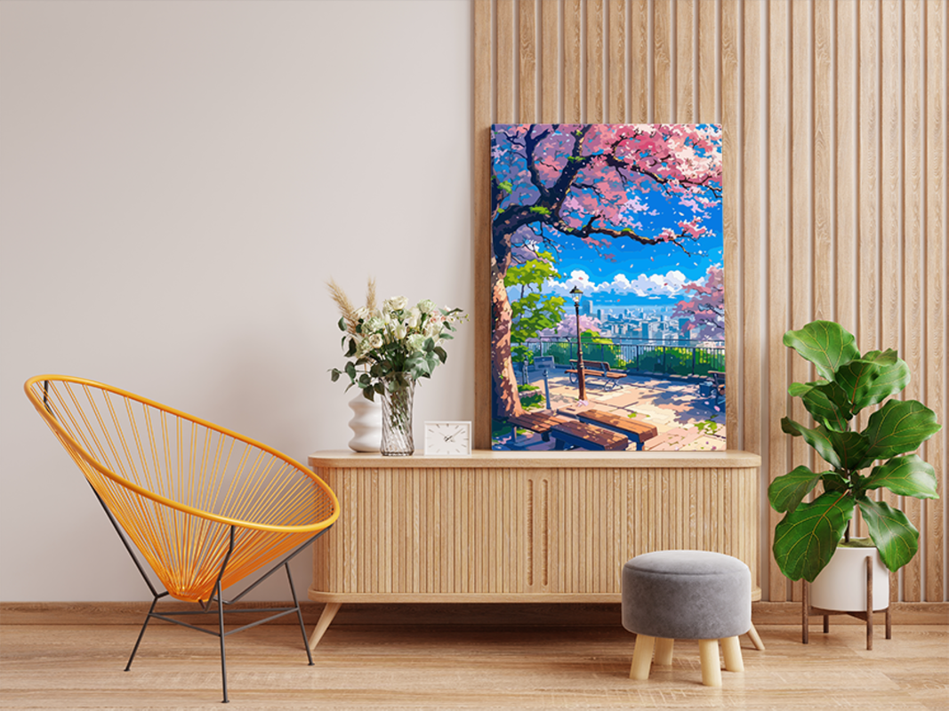 Blossoming Park View Paint by Numbers Kit