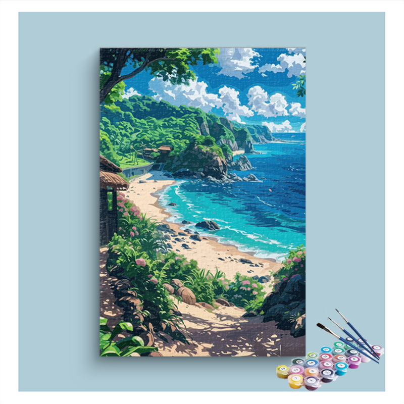 Tropical Beach Escape Paint by Numbers Kit