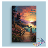 Eazy Arts Serene Sunset Bridge Paint by Numbers Kit
