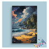 Eazy Arts Tropical Beach with Boat Paint by Numbers Kit