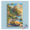 Eazy Arts Coastal Drive with Vintage Car Paint by Numbers Kit