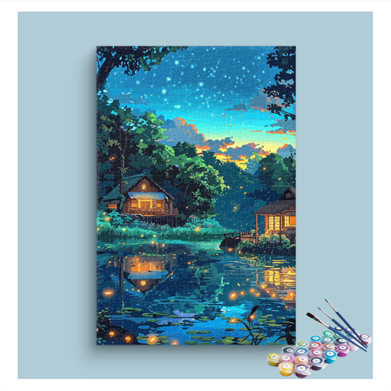 Twilight by the Firefly Pond Paint by Numbers Kit