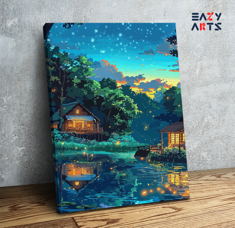 Twilight by the Firefly Pond Paint by Numbers Kit