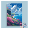 Eazy Arts Pink Blossom Cliffs by the Sea Paint by Numbers Kit