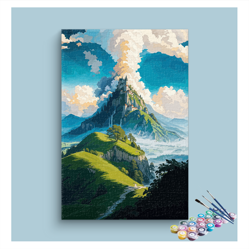 Mountain Castle Retreat Paint by Numbers Kit