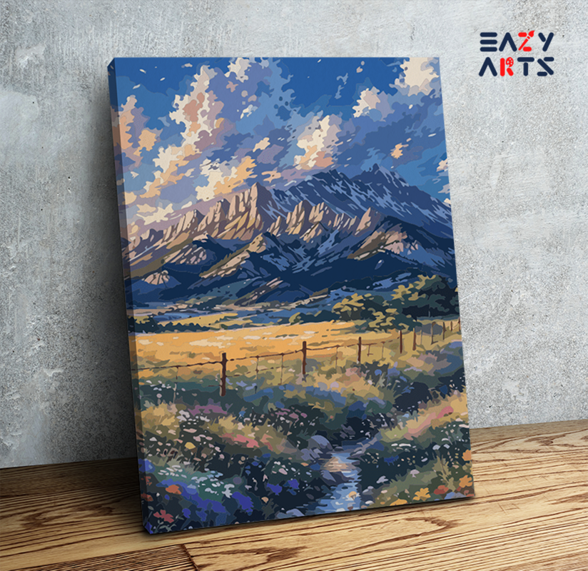 Meadow Stream and Mountain Paint by Numbers Kit