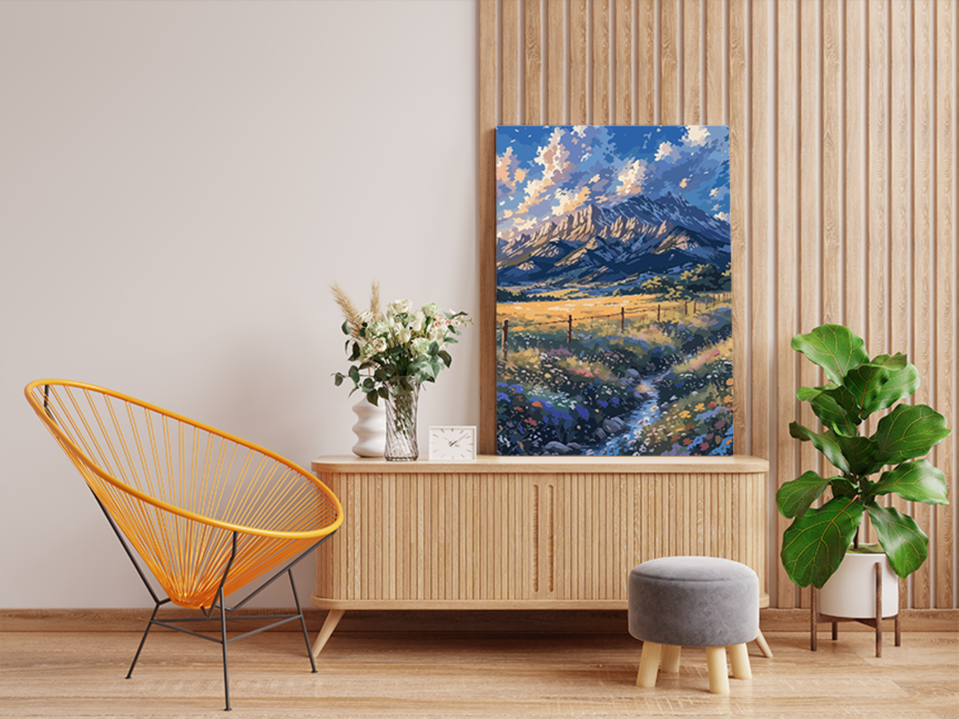 Meadow Stream and Mountain Paint by Numbers Kit