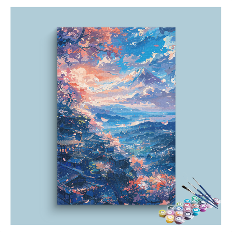 Cherry Blossom Valley Paint by Numbers Kit
