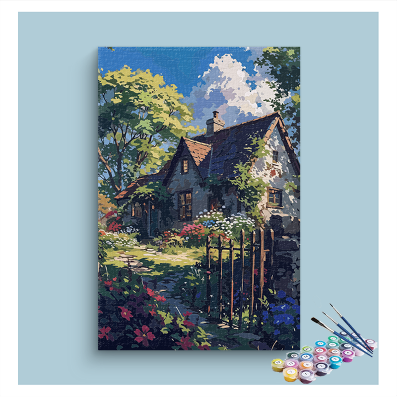 Cozy Cottage Garden Paint by Numbers Kit