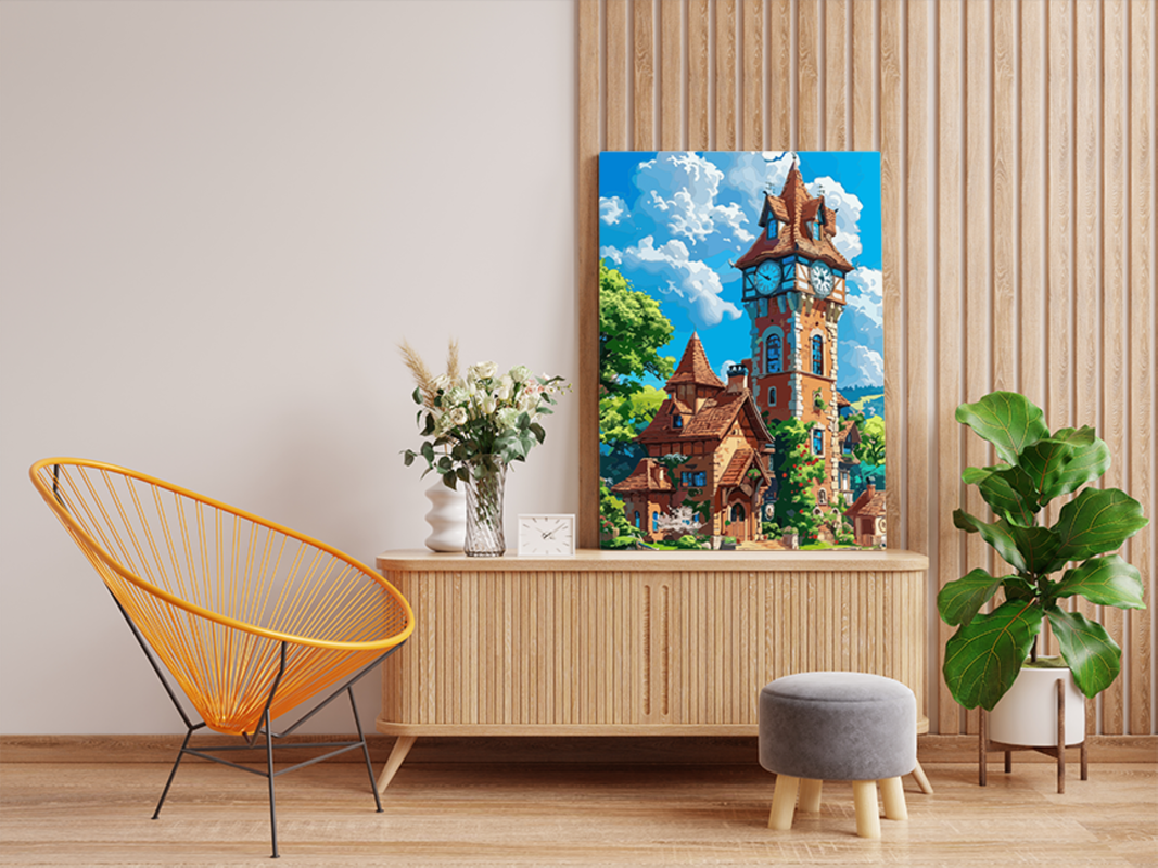 Charming Clock Tower Paint by Numbers Kit