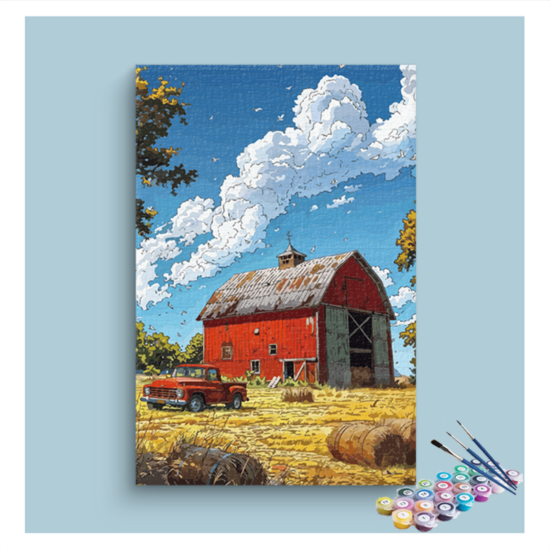 Rustic Red Barn Paint by Numbers Kit