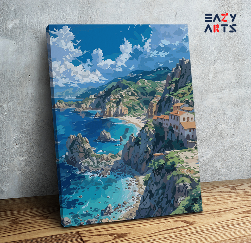 Mediterranean Coastline Paint by Numbers Kit