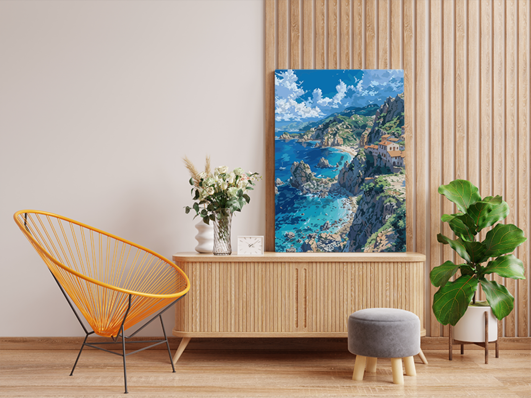 Mediterranean Coastline Paint by Numbers Kit