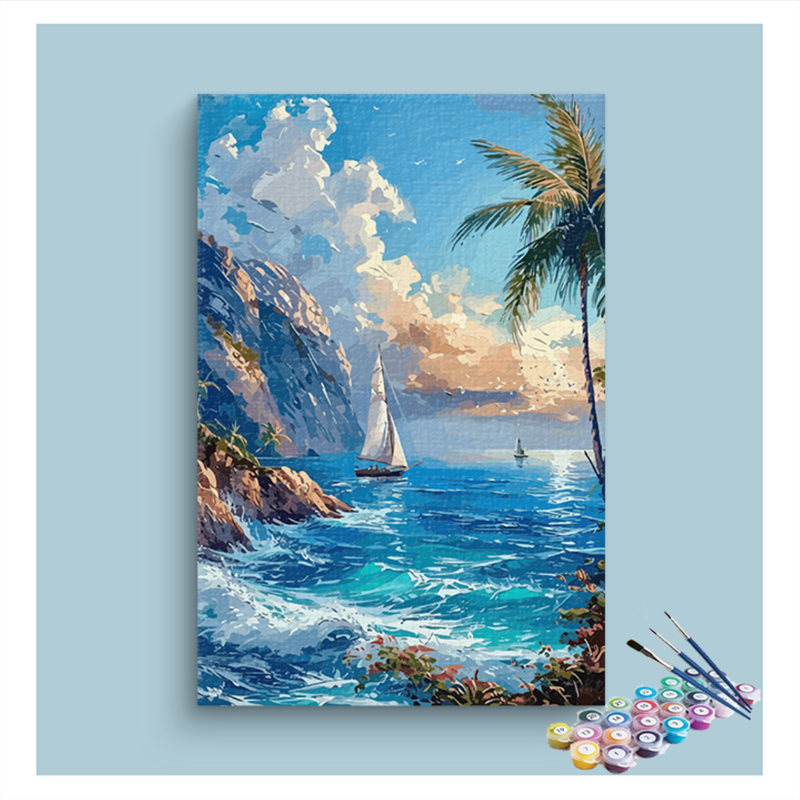 Sailing Serenity: Ocean View Paint by Numbers Kit