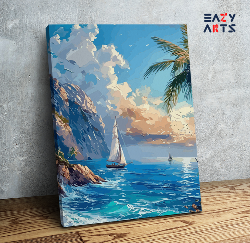 Sailing Serenity: Ocean View Paint by Numbers Kit