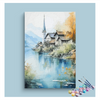 Eazy Arts Serene Lakeside Village Paint by Numbers Kit