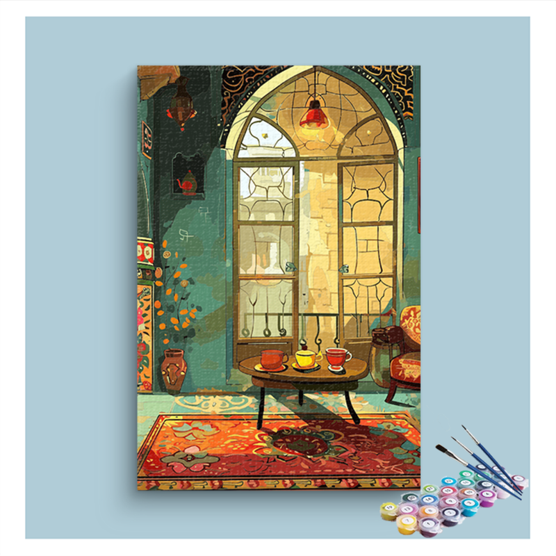 Cozy Moroccan Coffee Corner Paint by Numbers Kit