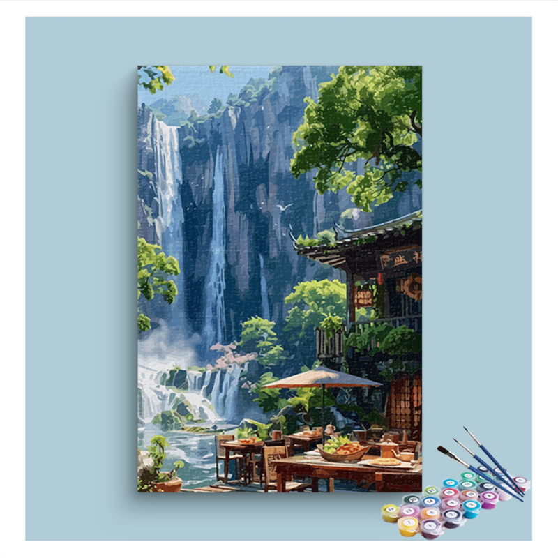 Waterfall Cafe Paint by Numbers Kit