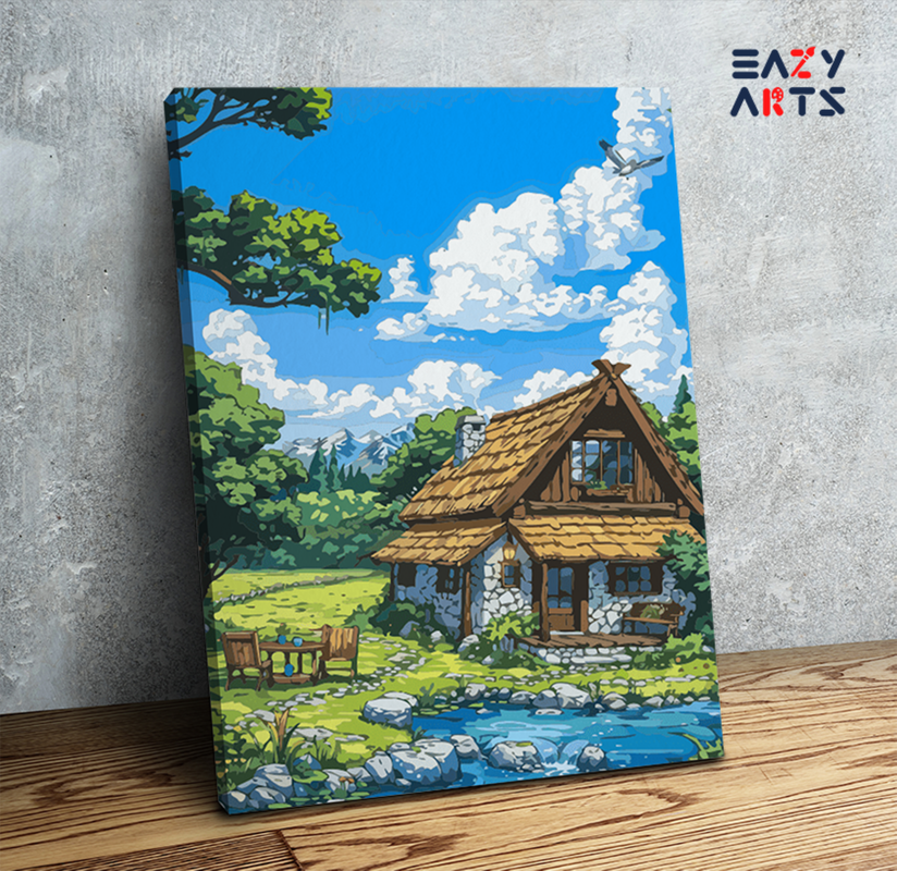 Cottage by the Stream Paint by Numbers Kit