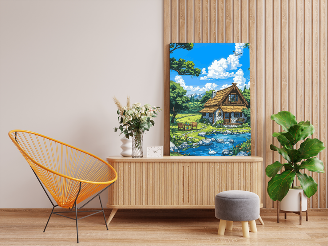 Cottage by the Stream Paint by Numbers Kit