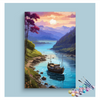 Eazy Arts Serene Boat on a Tranquil River Paint by Numbers Kit