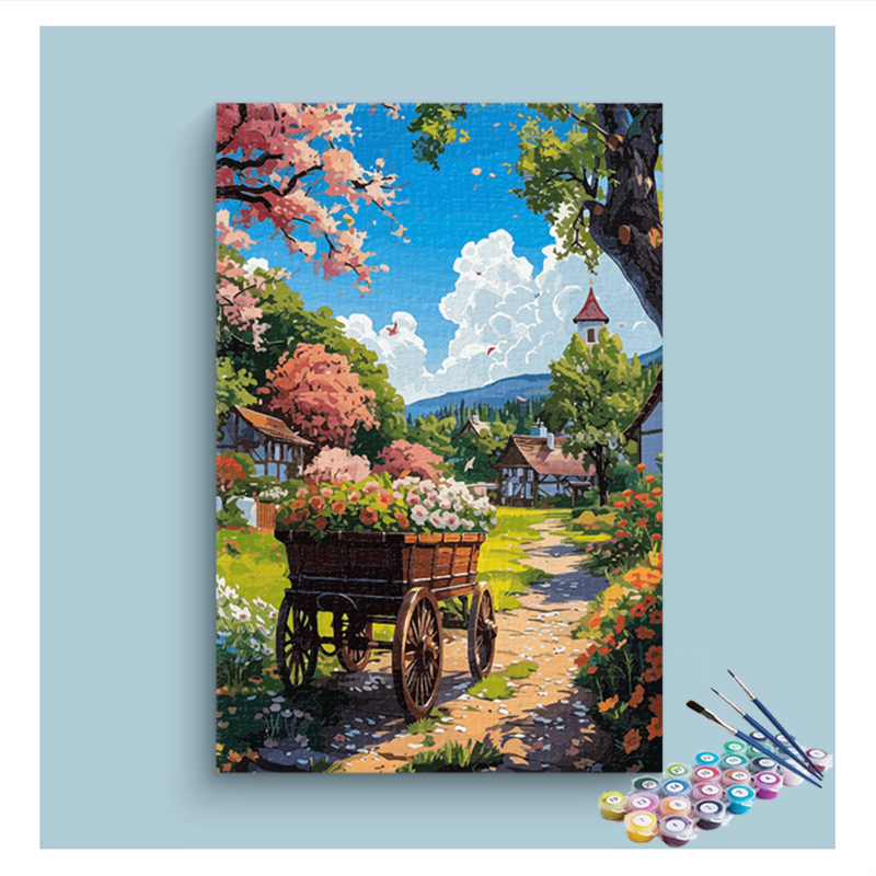 Charming Village Blossom Paint by Numbers Kit