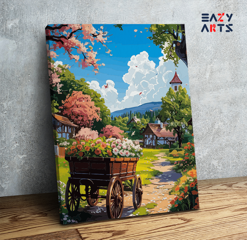 Charming Village Blossom Paint by Numbers Kit