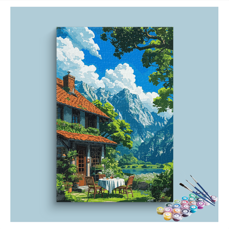 Mountain Cottage Retreat Paint by Numbers Kit