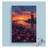 Eazy Arts Sunset Over Tulip Fields and Windmill Paint by Numbers Kit