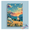 Eazy Arts Grazing Cow by Sunset Lakeside Paint by Numbers Kit