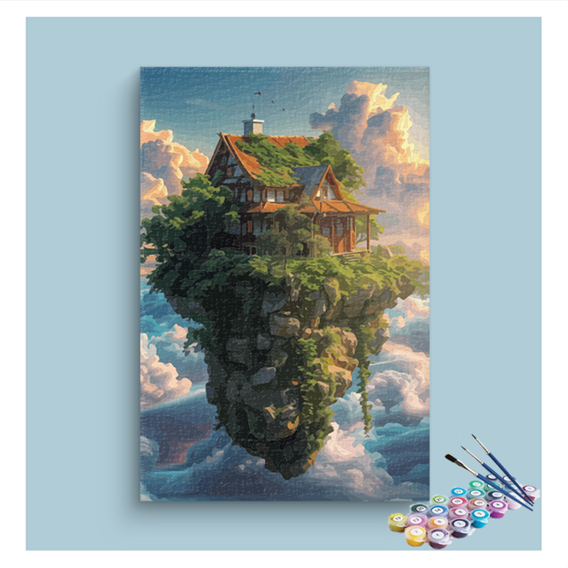 Floating Island Cottage Paint by Numbers Kit