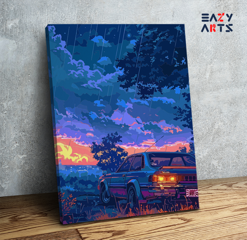 Rainy Dusk Drive Paint by Numbers Kit