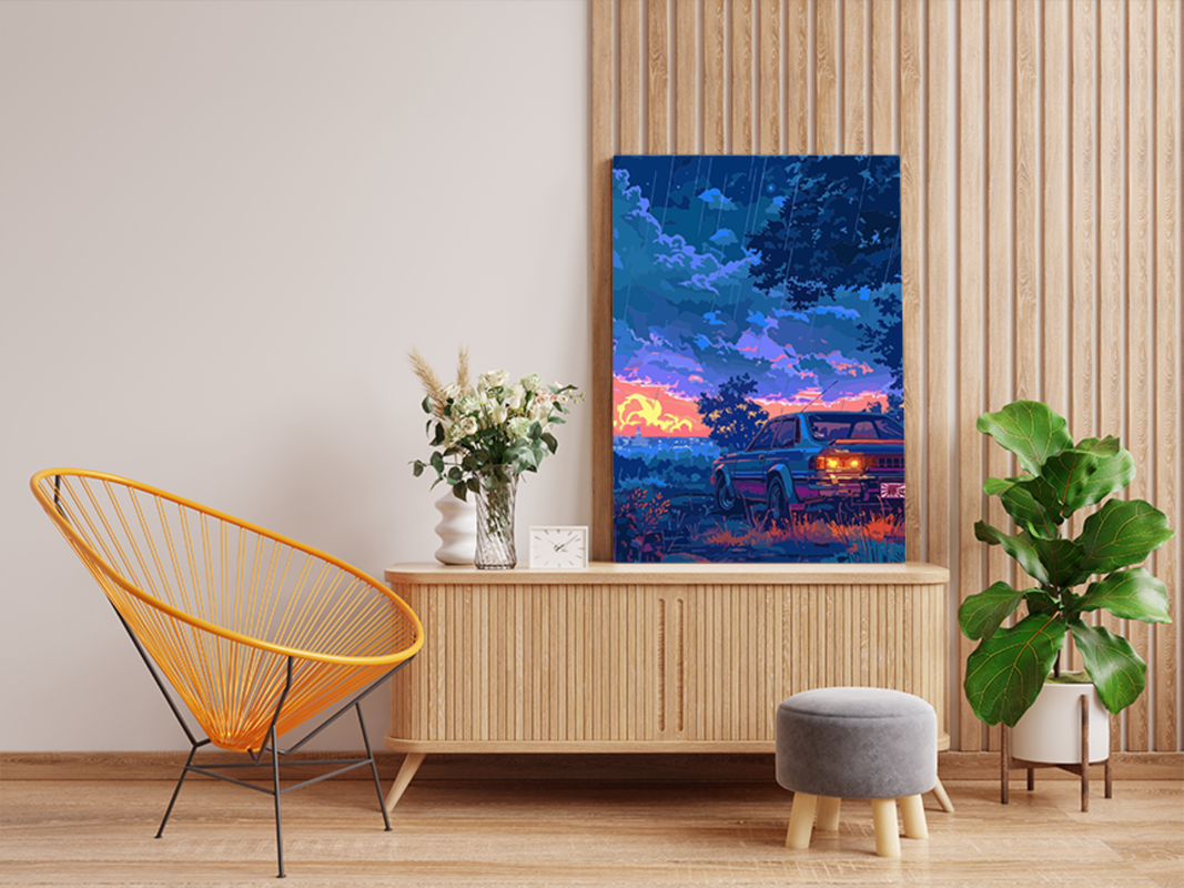 Rainy Dusk Drive Paint by Numbers Kit